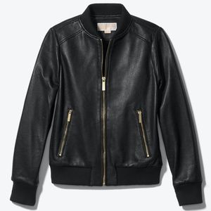 NWT　Micheal Kors Leather Bomber Jacket